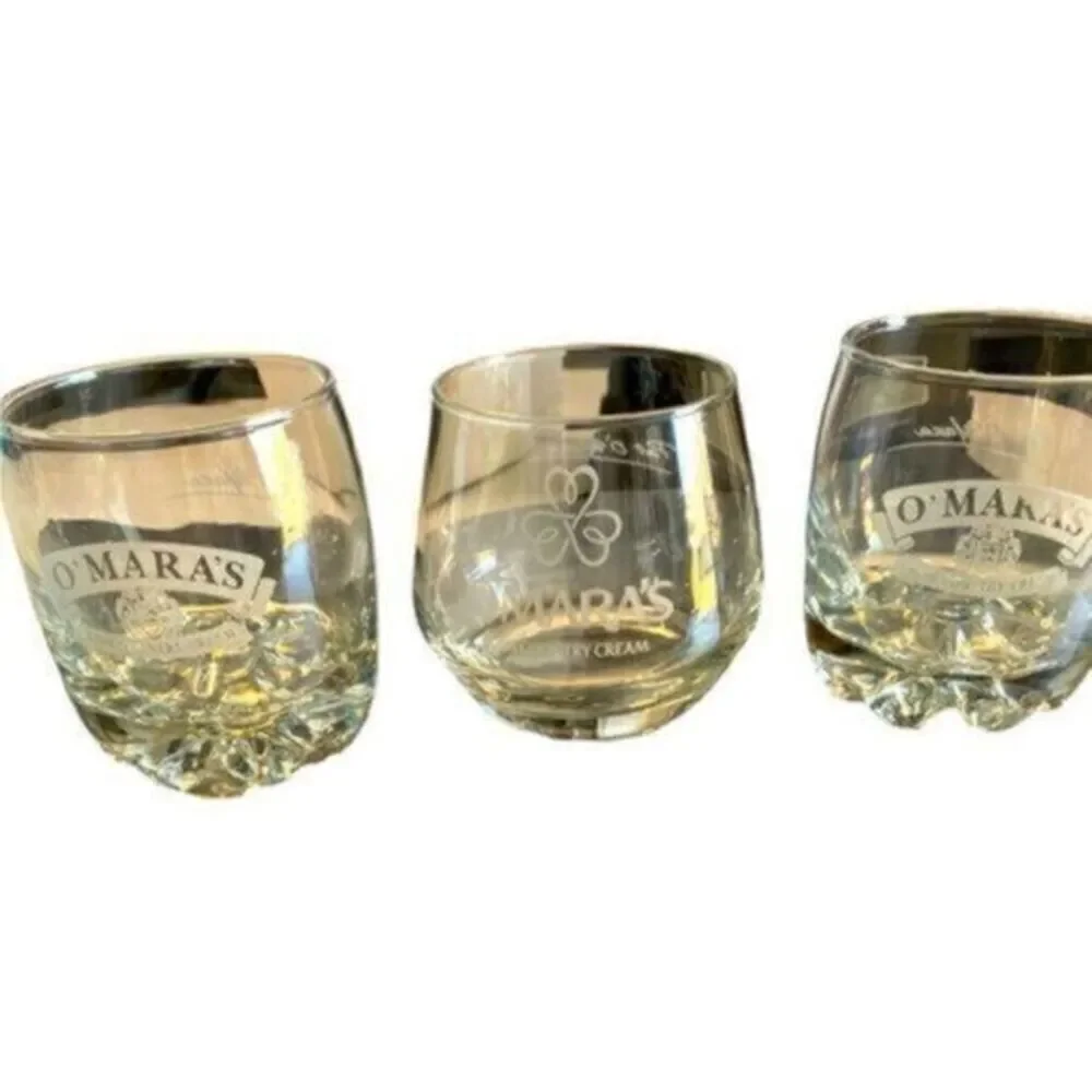 Set of 3 Omar’s Irish Cream Liquor Glasses Whisky Alcohol